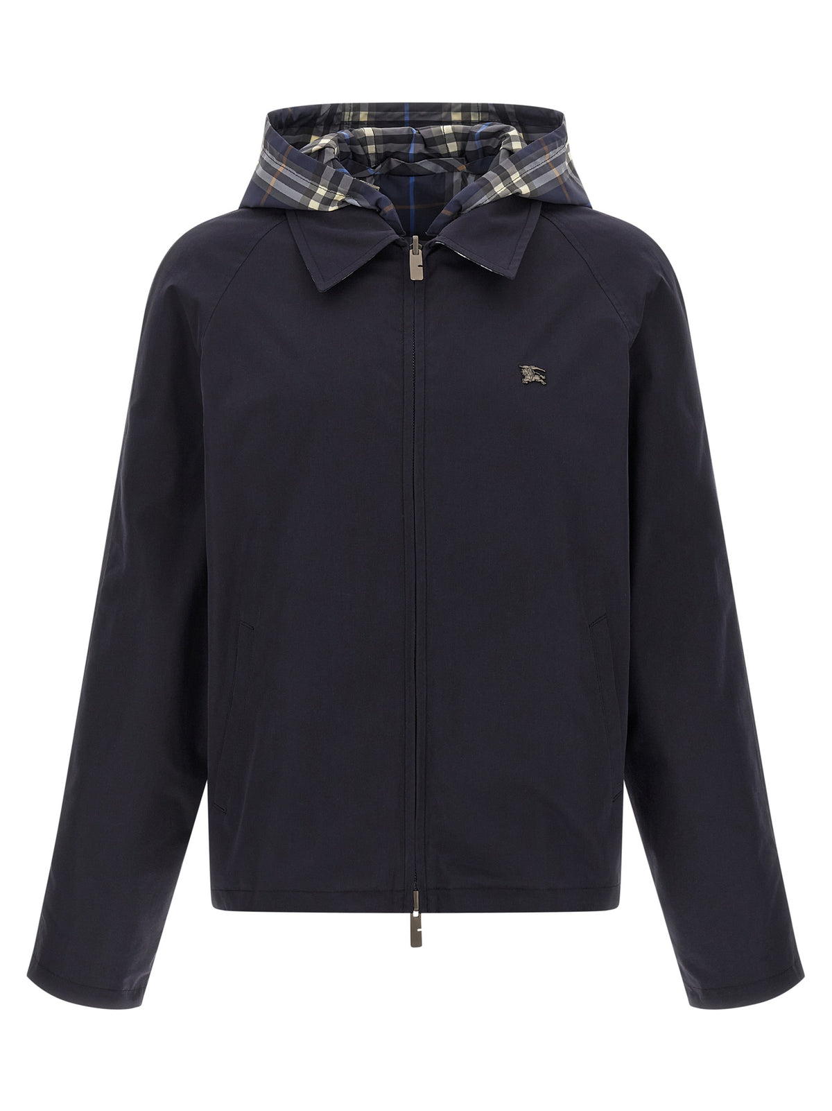 Blue Cotton Full-Length Jacket