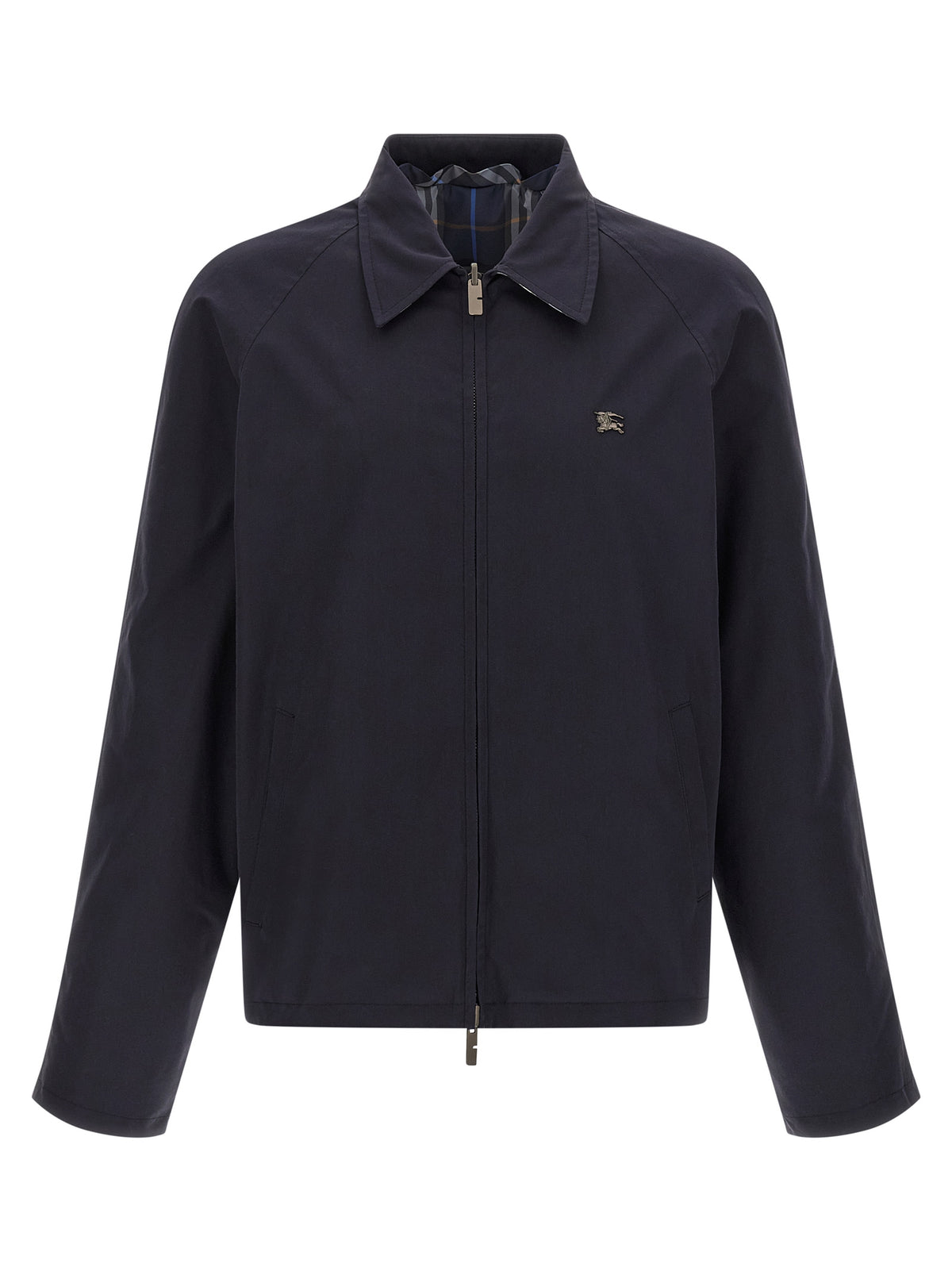 Blue Cotton Full-Length Jacket