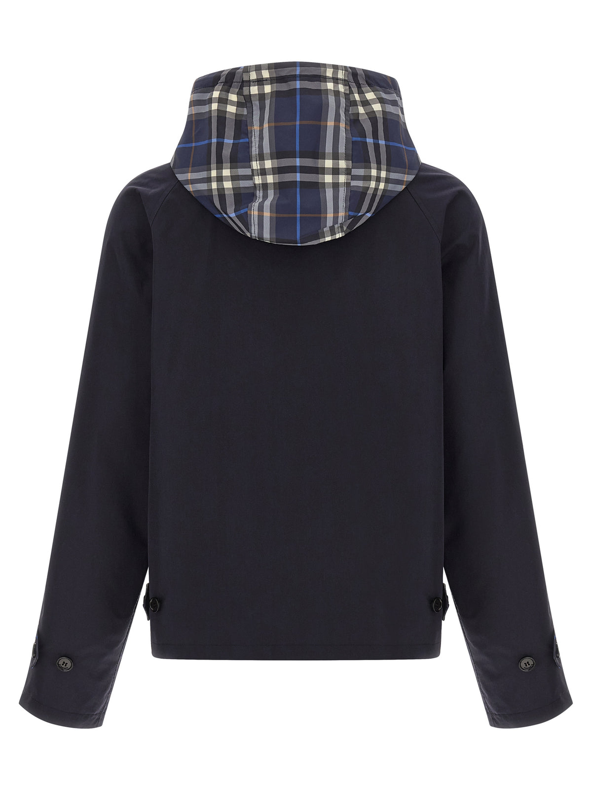 Blue Cotton Full-Length Jacket