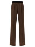 Brown Silk Casual Pants