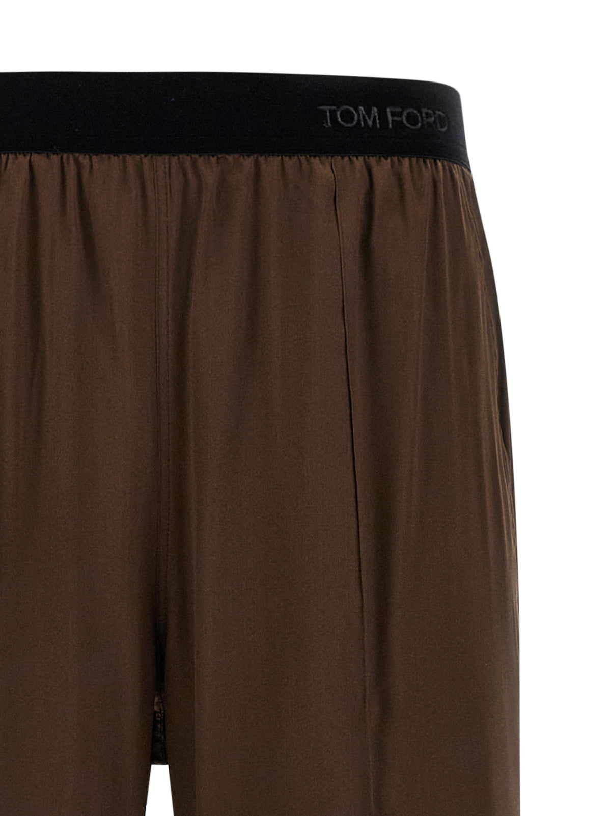 Brown Silk Casual Pants