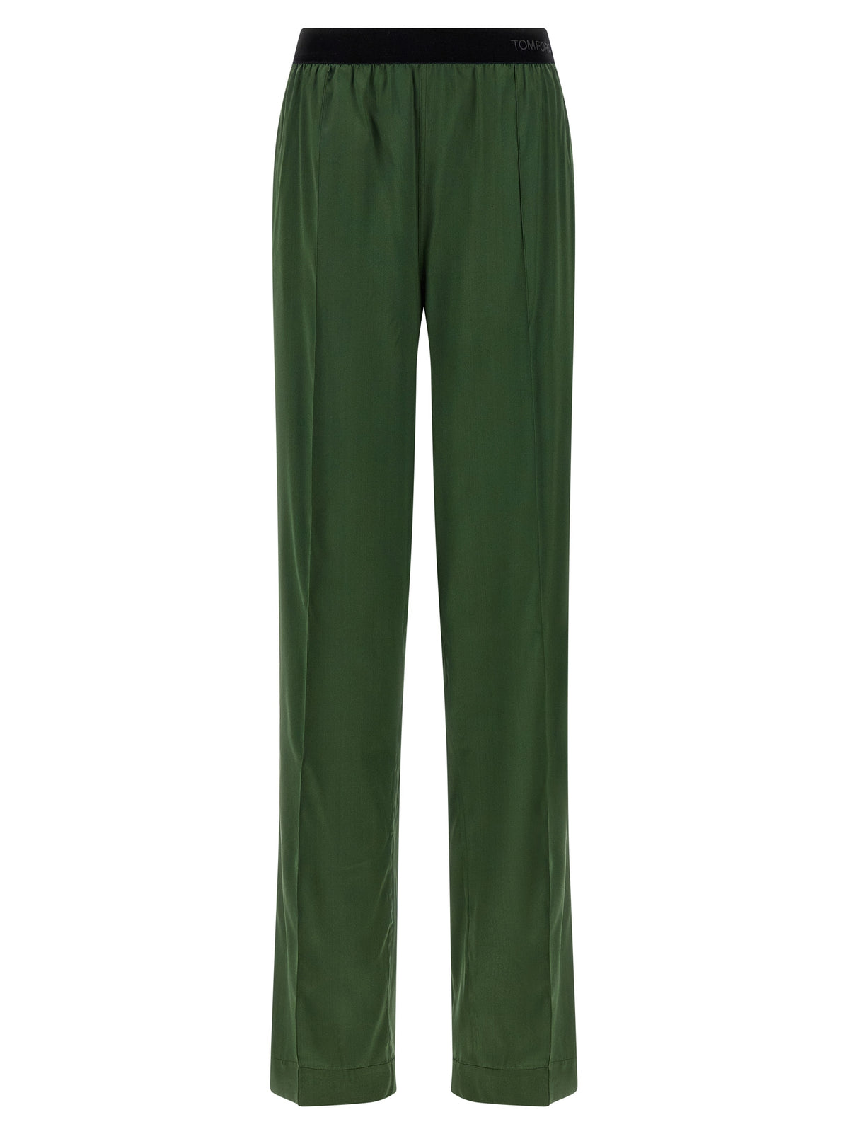 Bicolor Silk Casual Pants