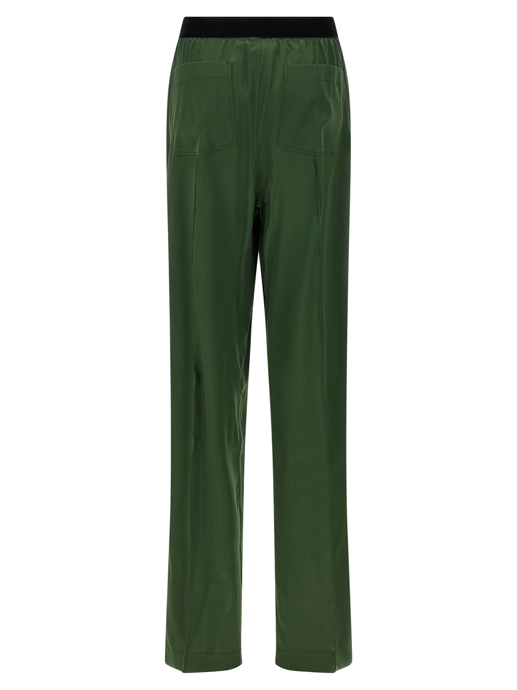 Bicolor Silk Casual Pants