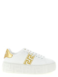Gold Nylon Platform Sneakers
