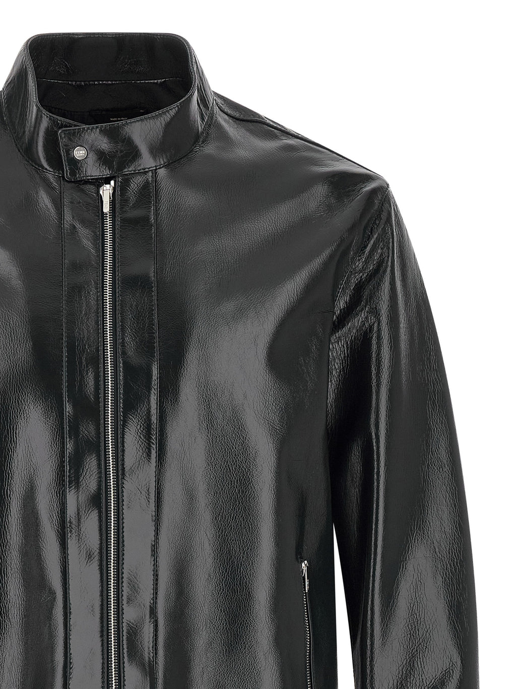 Blue Lamb Leather Leather Jacket