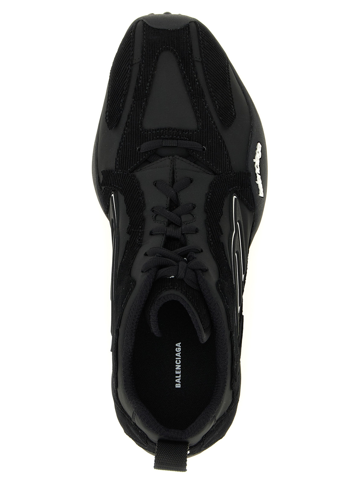 Black Polyester Athletic Sneakers