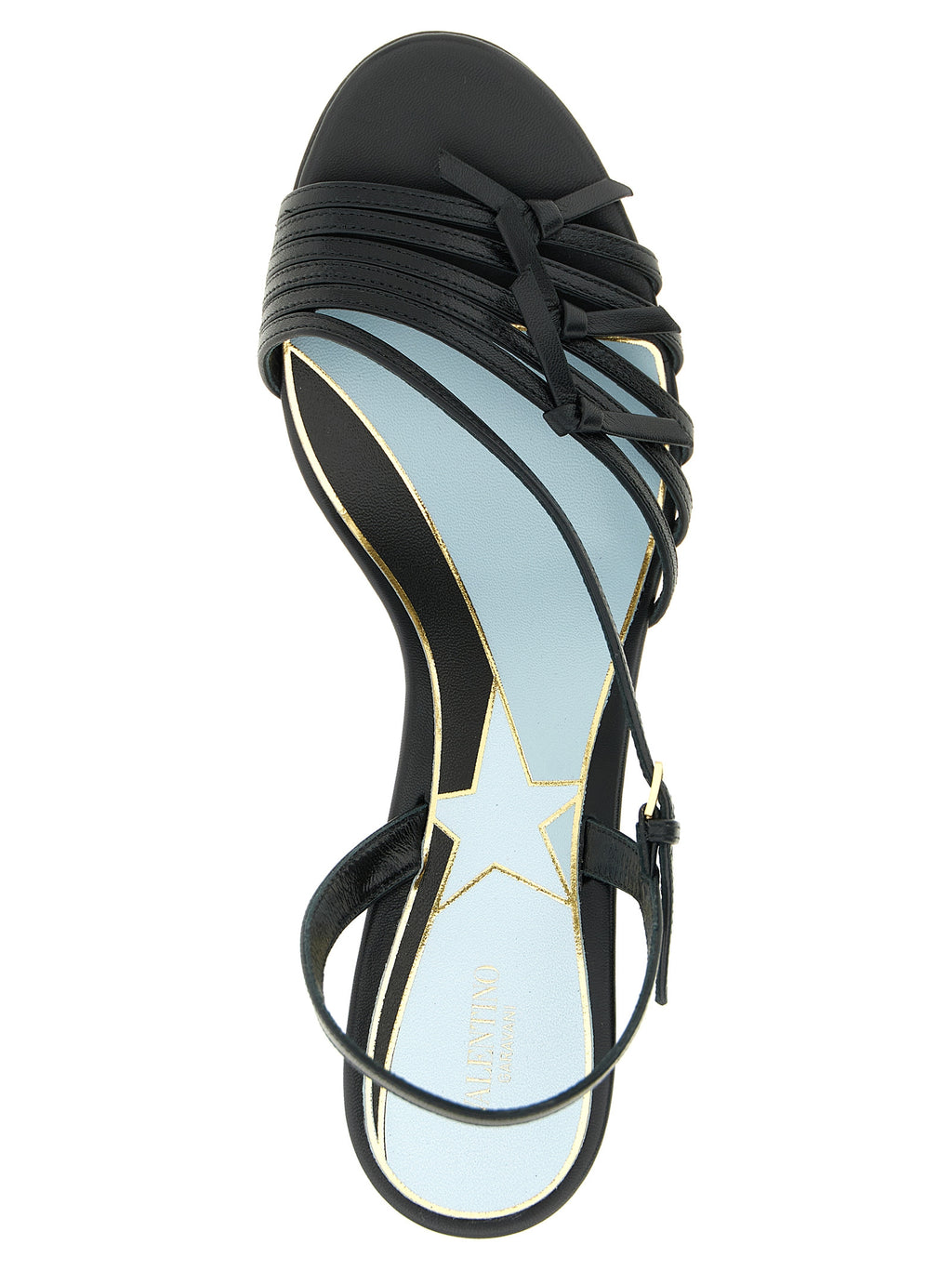 Black Calfskin Stiletto Heel Sandals