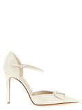 White Calfskin High Heel Pumps