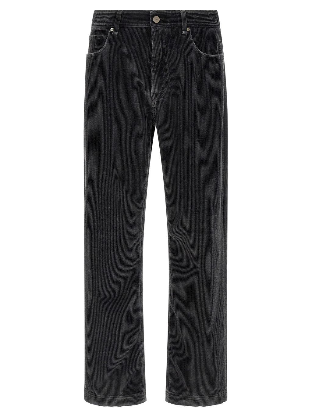Gray Cotton Casual Pants