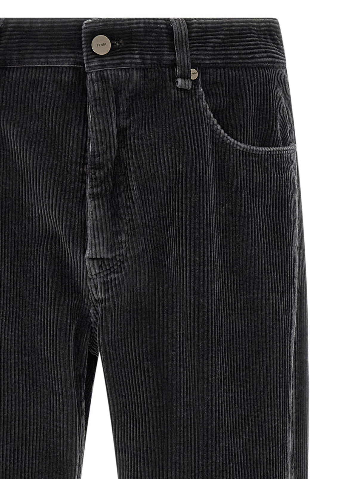 Gray Cotton Casual Pants