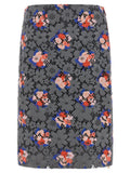 Gray Cotton Midi Skirt