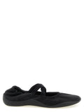 Black Polyester Ballet Flats