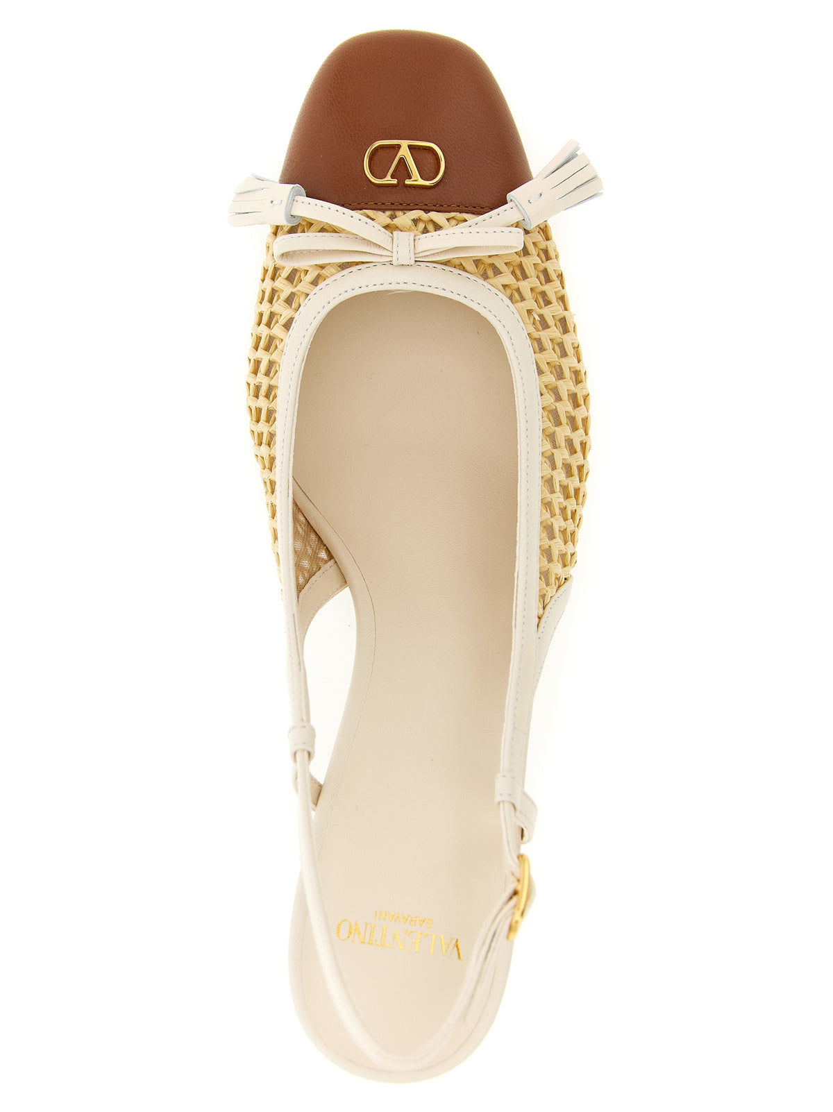 Beige Goatskin Mid Heel Pumps