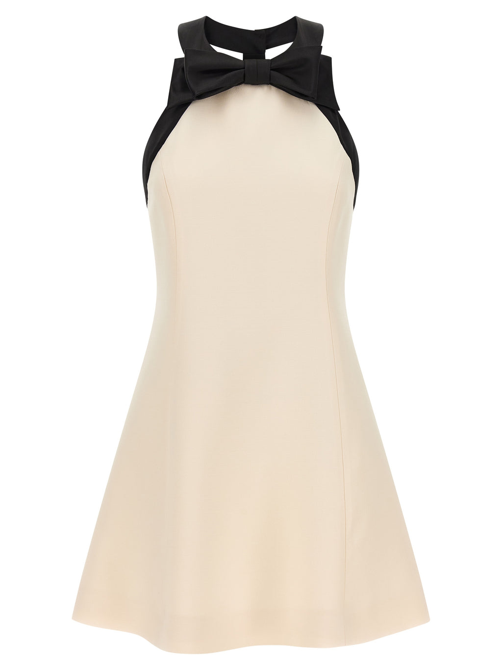 Bicolor Virgin Wool Short Dress