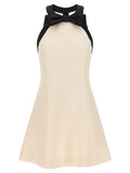 Bicolor Virgin Wool Short Dress