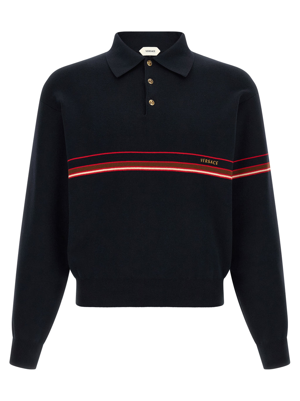 Blue Cotton Polo Shirt