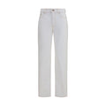 White Cotton High-Waisted Jean
