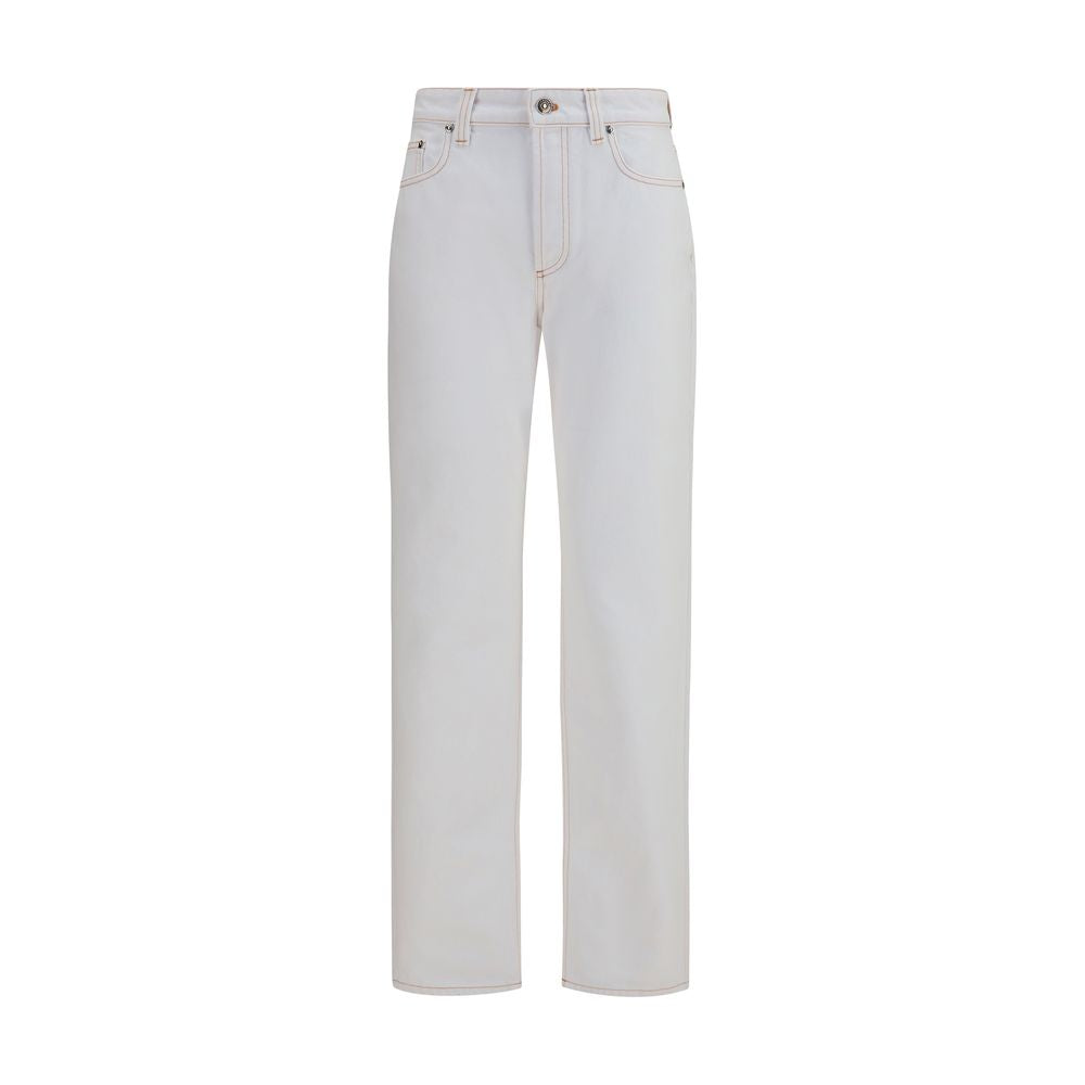 White Cotton High-Waisted Jean