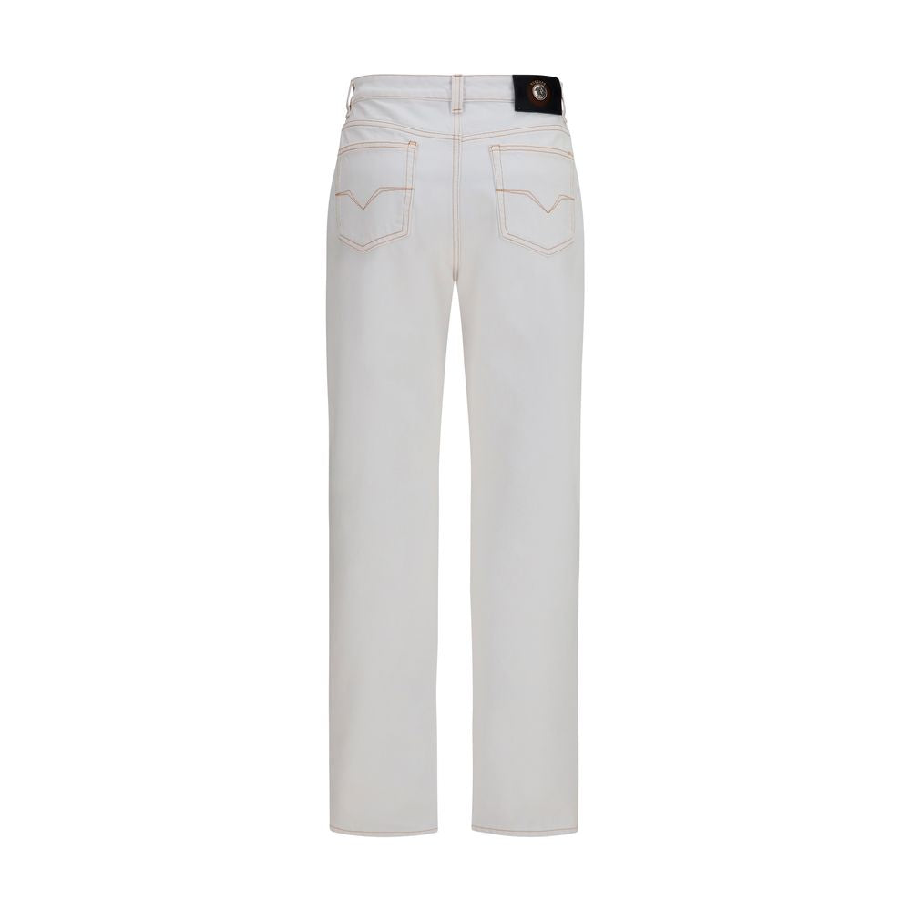 White Cotton High-Waisted Jean