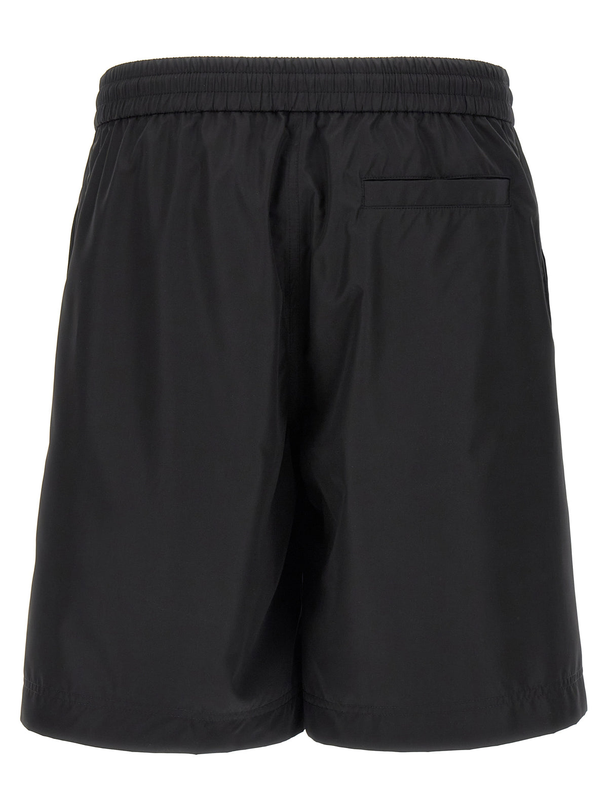 Black Polyester Bermuda Shorts