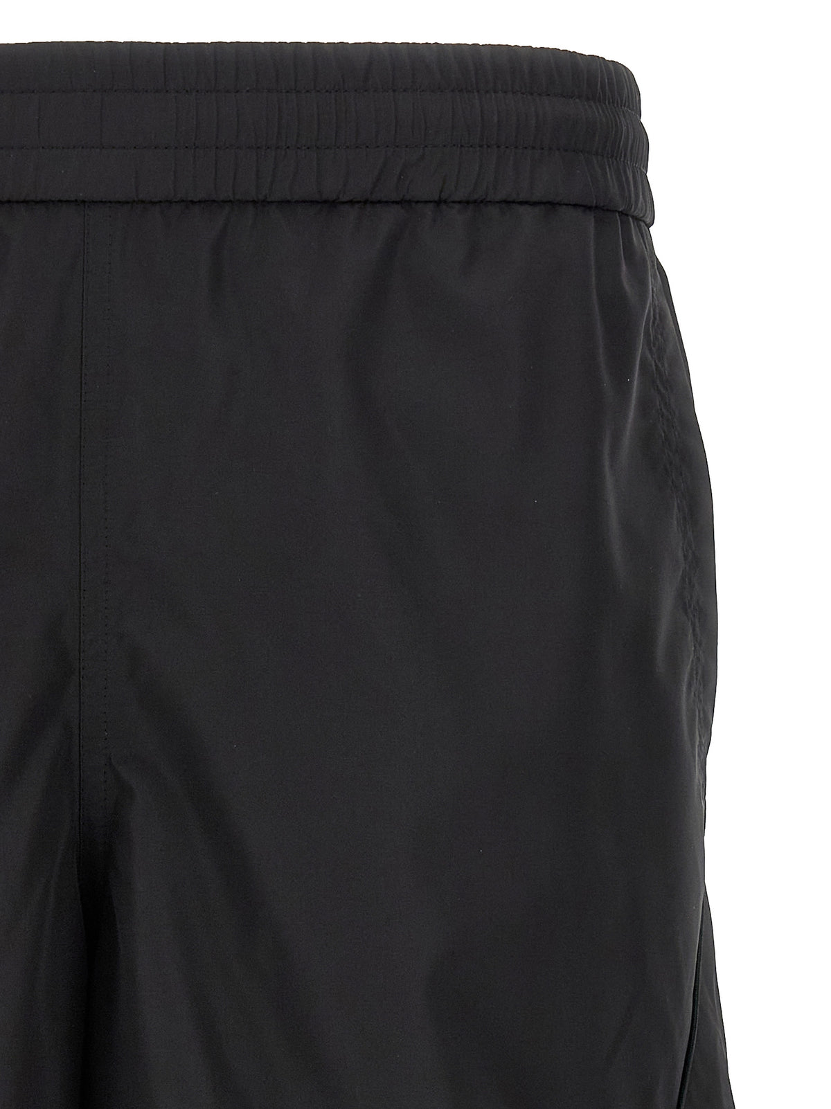 Black Polyester Bermuda Shorts