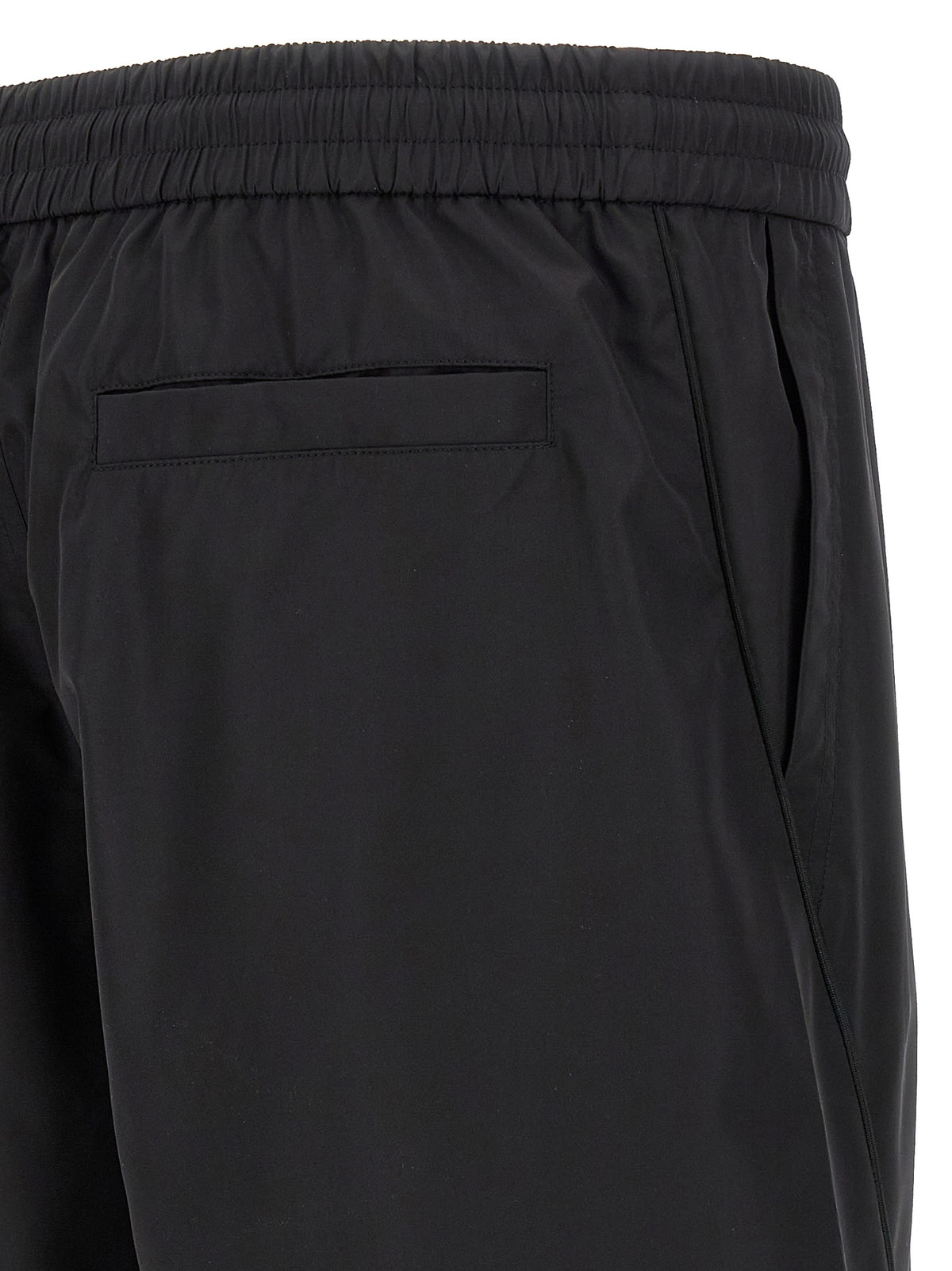 Black Polyester Bermuda Shorts