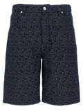 Blue Cotton Bermuda Shorts