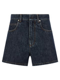 Blue Cotton Bermuda Shorts