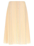 Multicolor Silk Midi Skirt