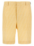 Multicolor Linen Bermuda Shorts