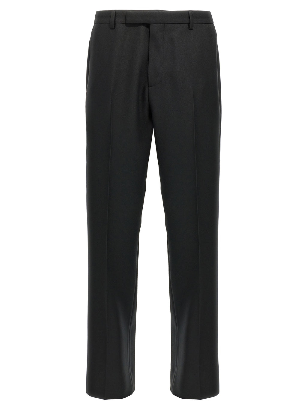 Black Polyester Casual Pants
