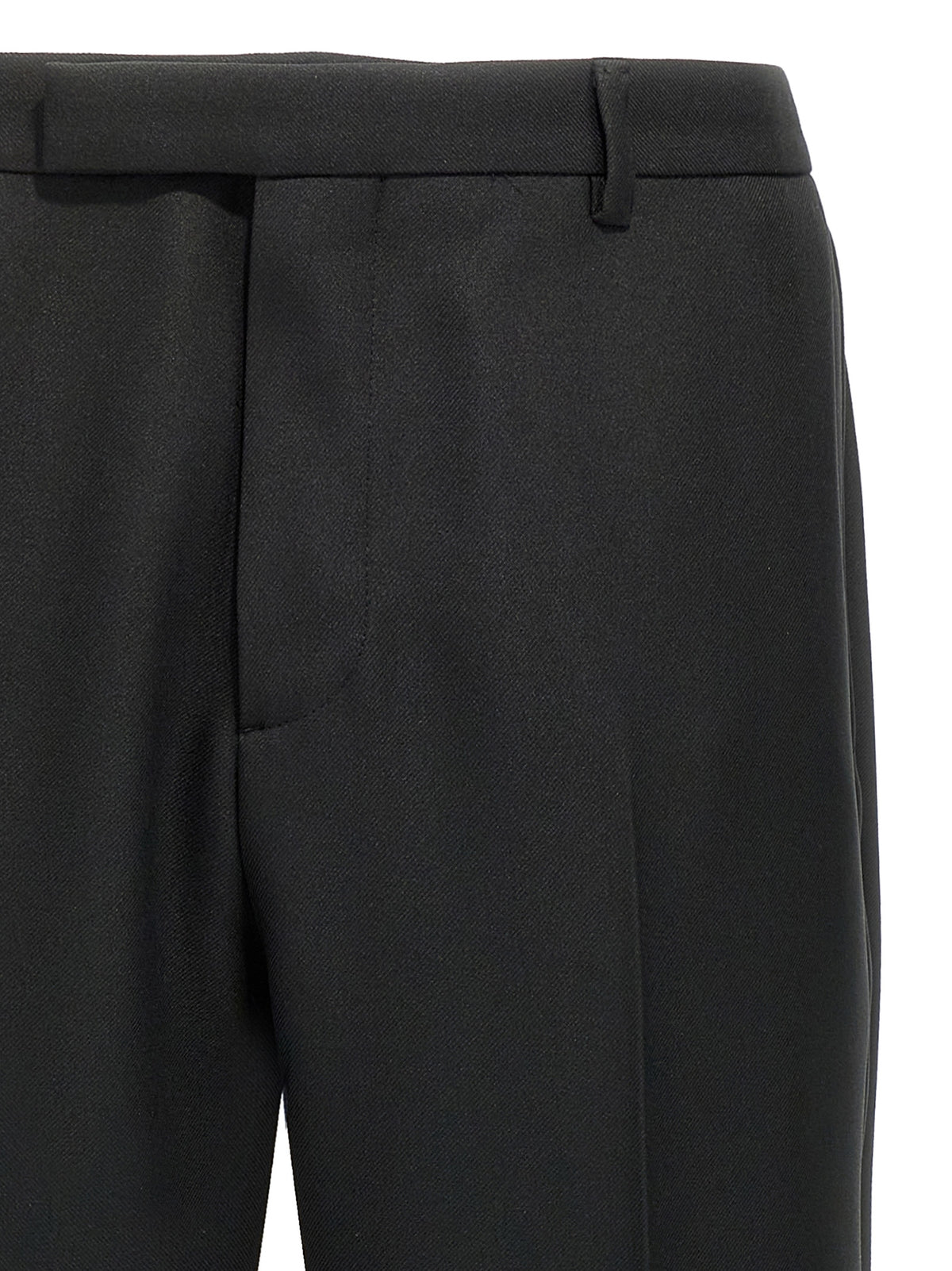 Black Polyester Casual Pants