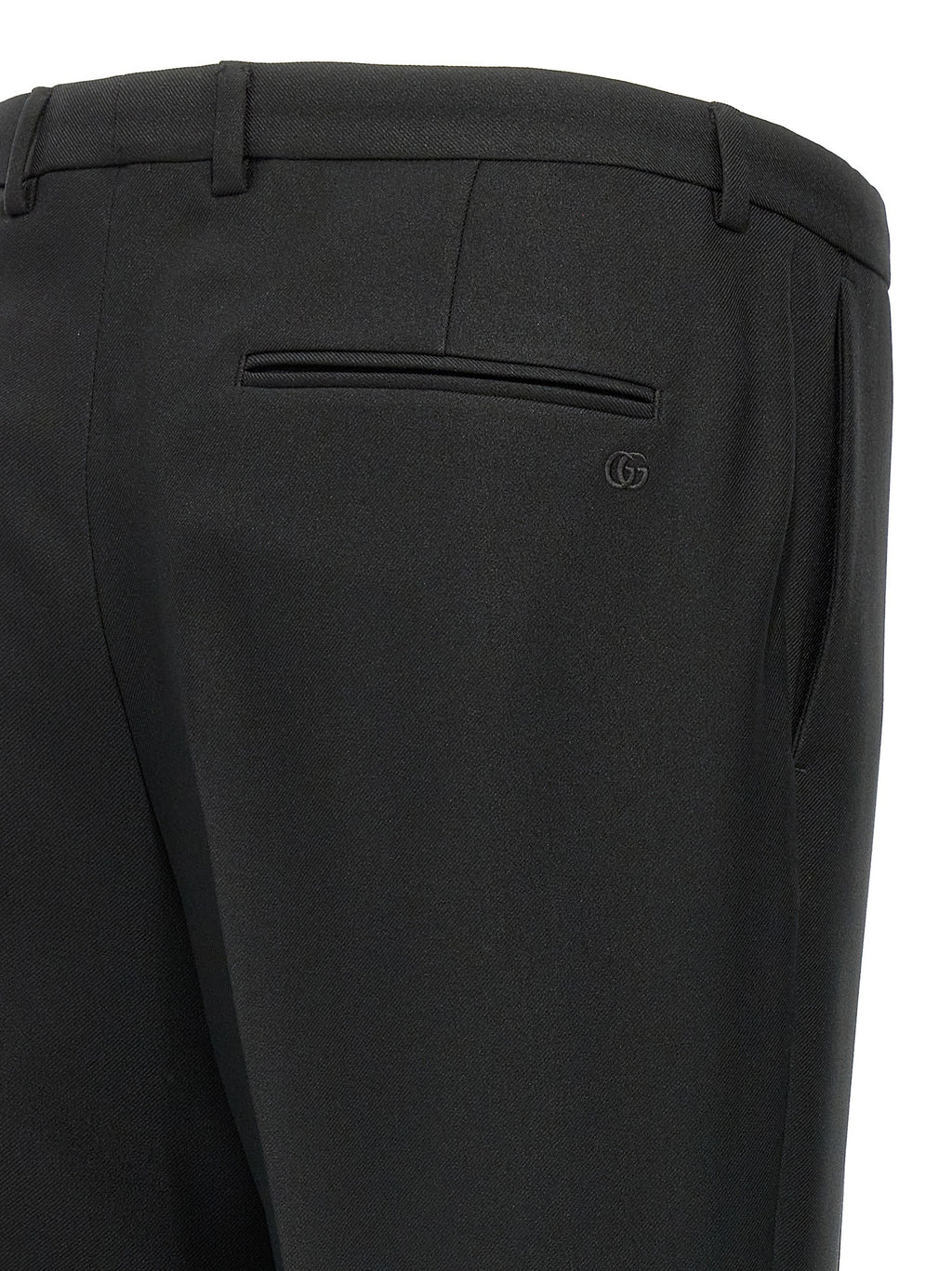 Black Polyester Casual Pants