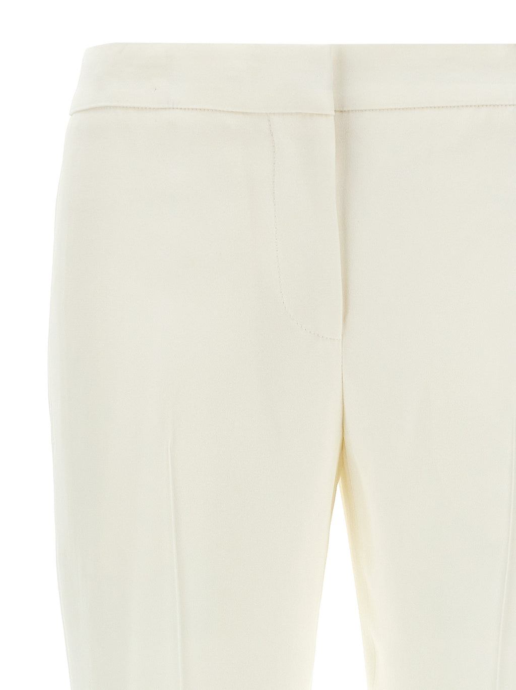 White Viscose Casual Pants