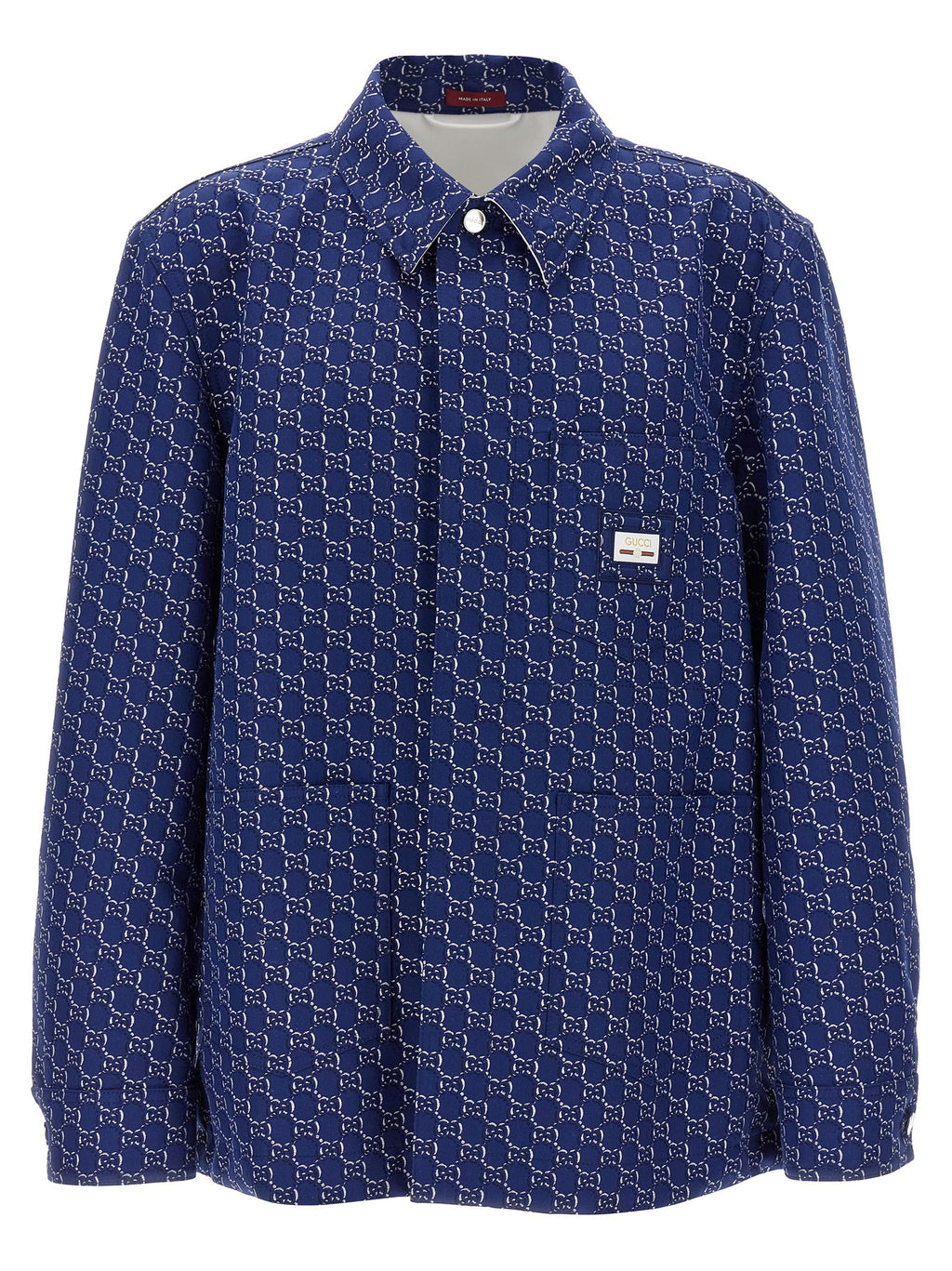 Blue Cotton Biker Jacket