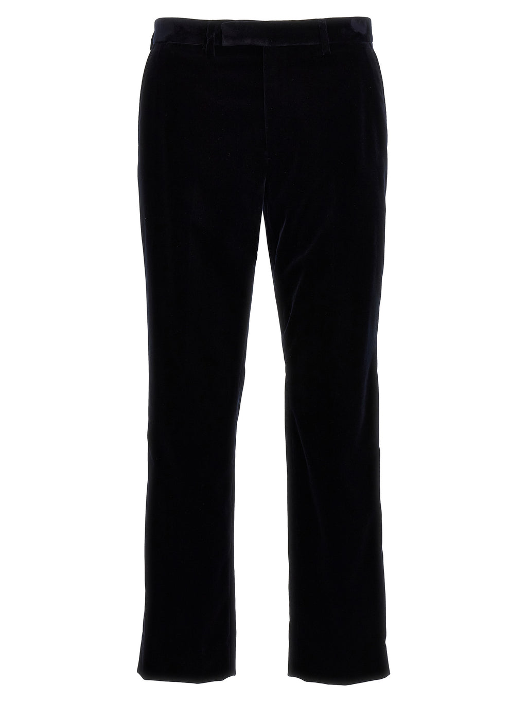Blue Cotton Casual Pants