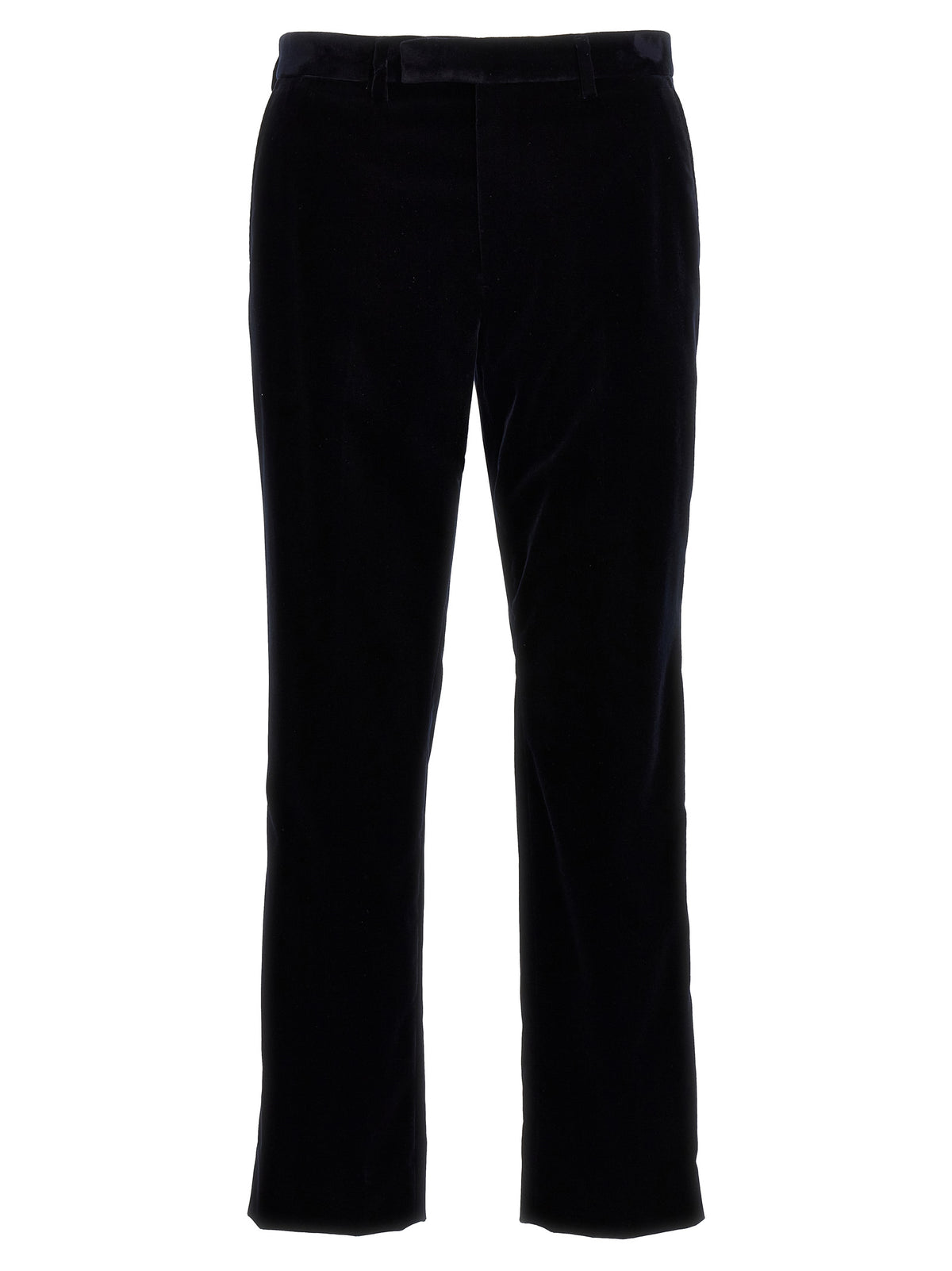 Blue Cotton Casual Pants