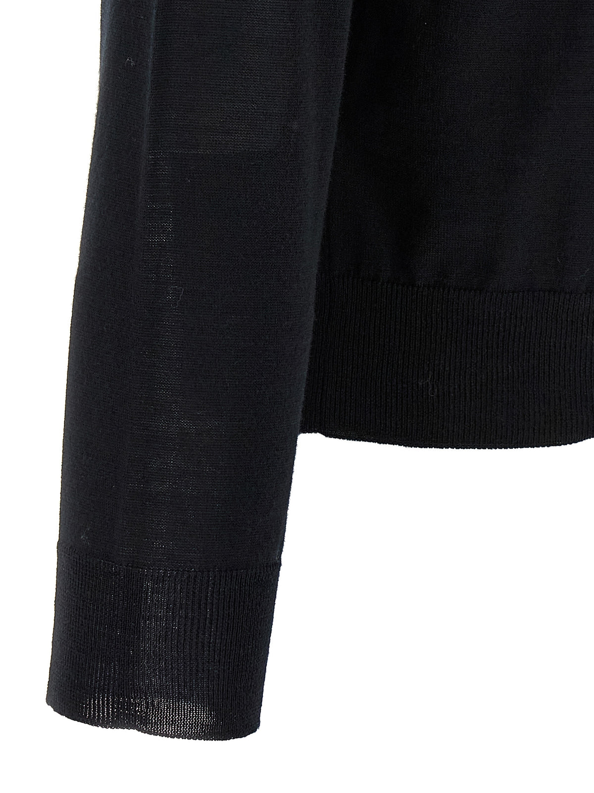 Black Virgin Wool Cardigan