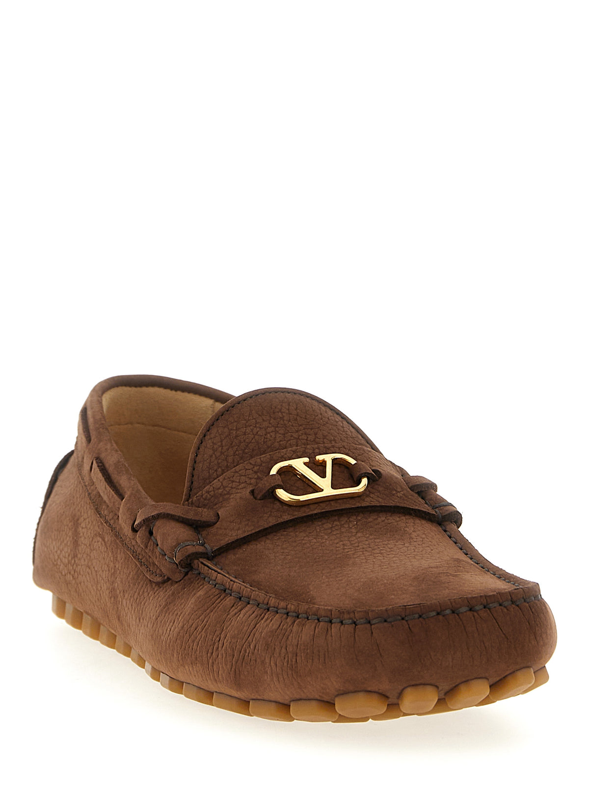 Brown Calfskin Slip-On Loafers