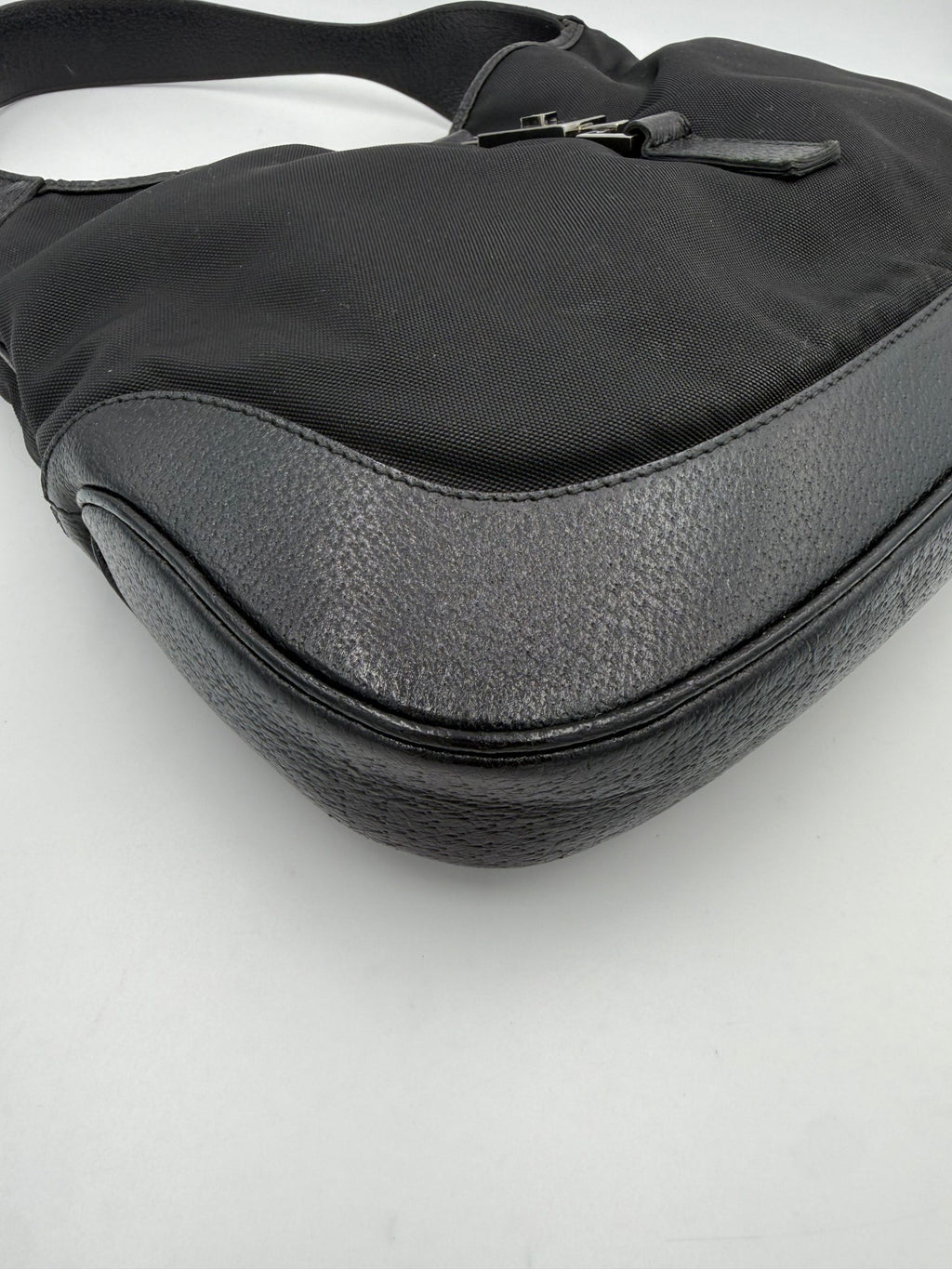 GUCCI JACKIE Leather and Canvas Handbag