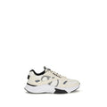 White Fabric Low Top Sneakers