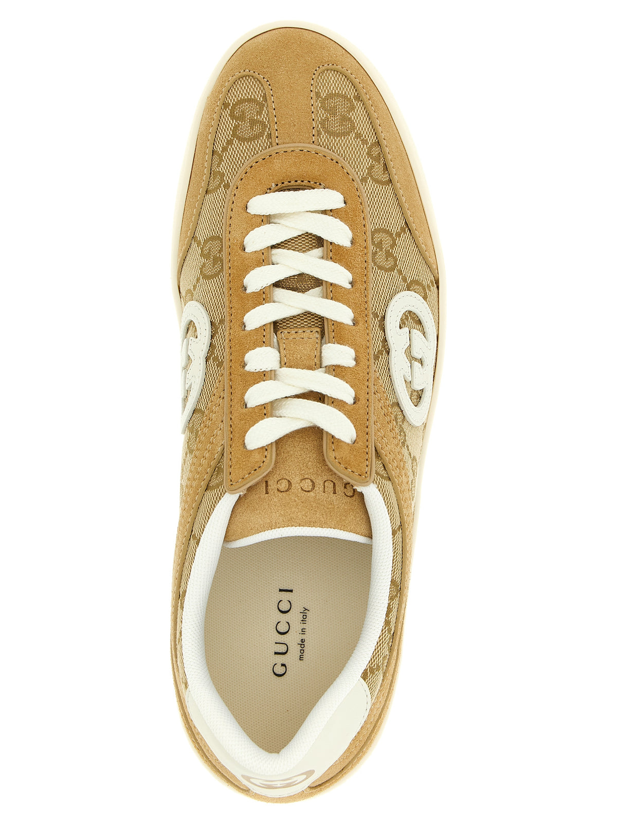 Beige Calfskin Low Top Sneakers