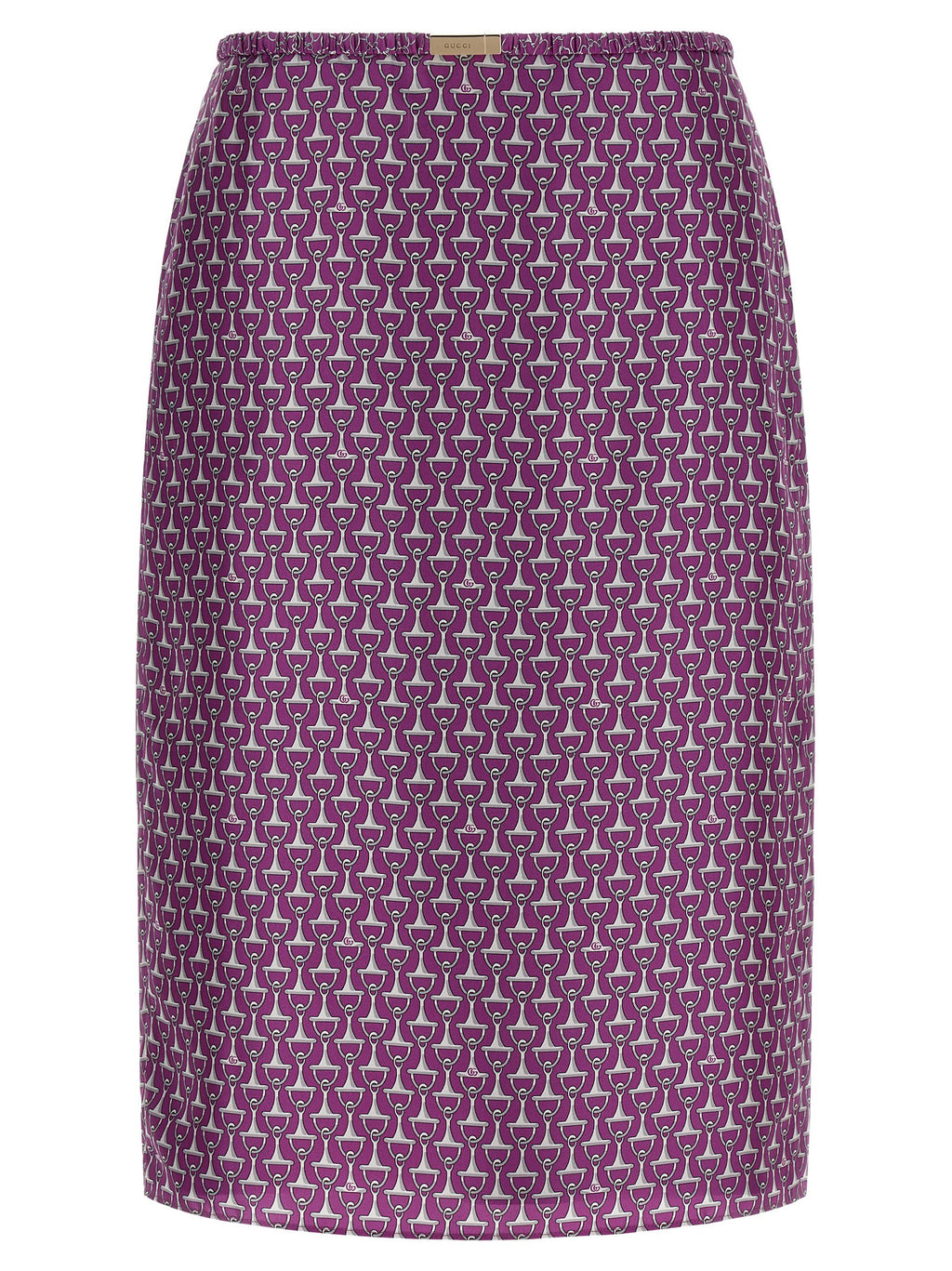 Purple Silk Midi Skirt