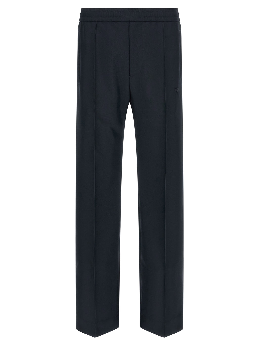 Blue Polyester Casual Pants