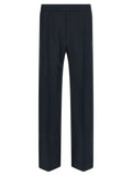 Blue Polyester Casual Pants