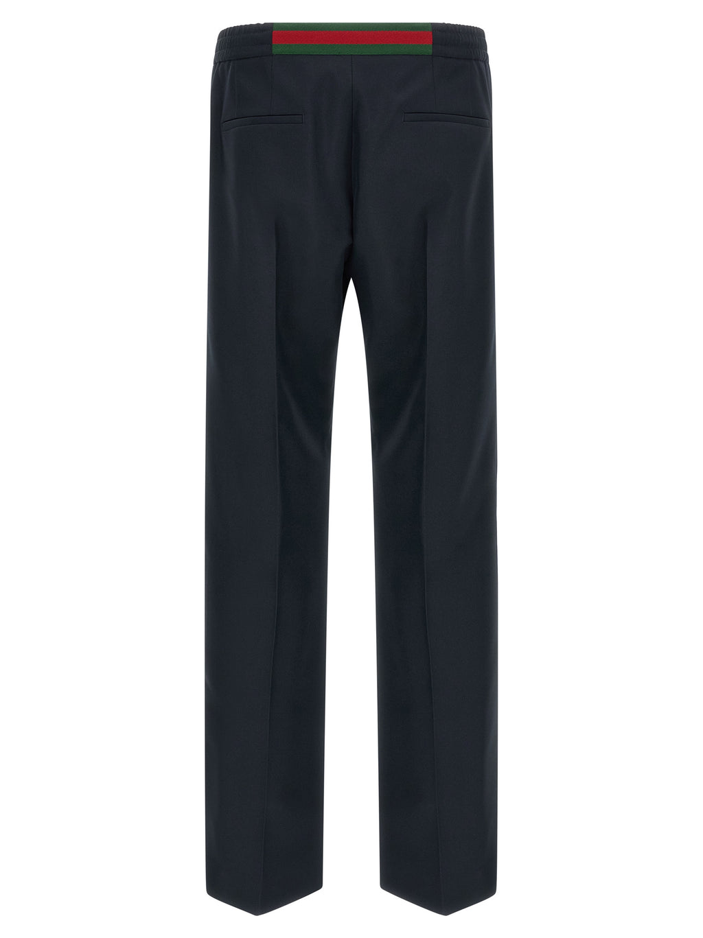 Blue Polyester Casual Pants
