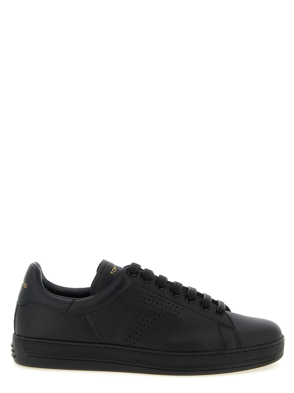 Black Leather Low Top Sneakers