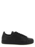 Black Leather Low Top Sneakers