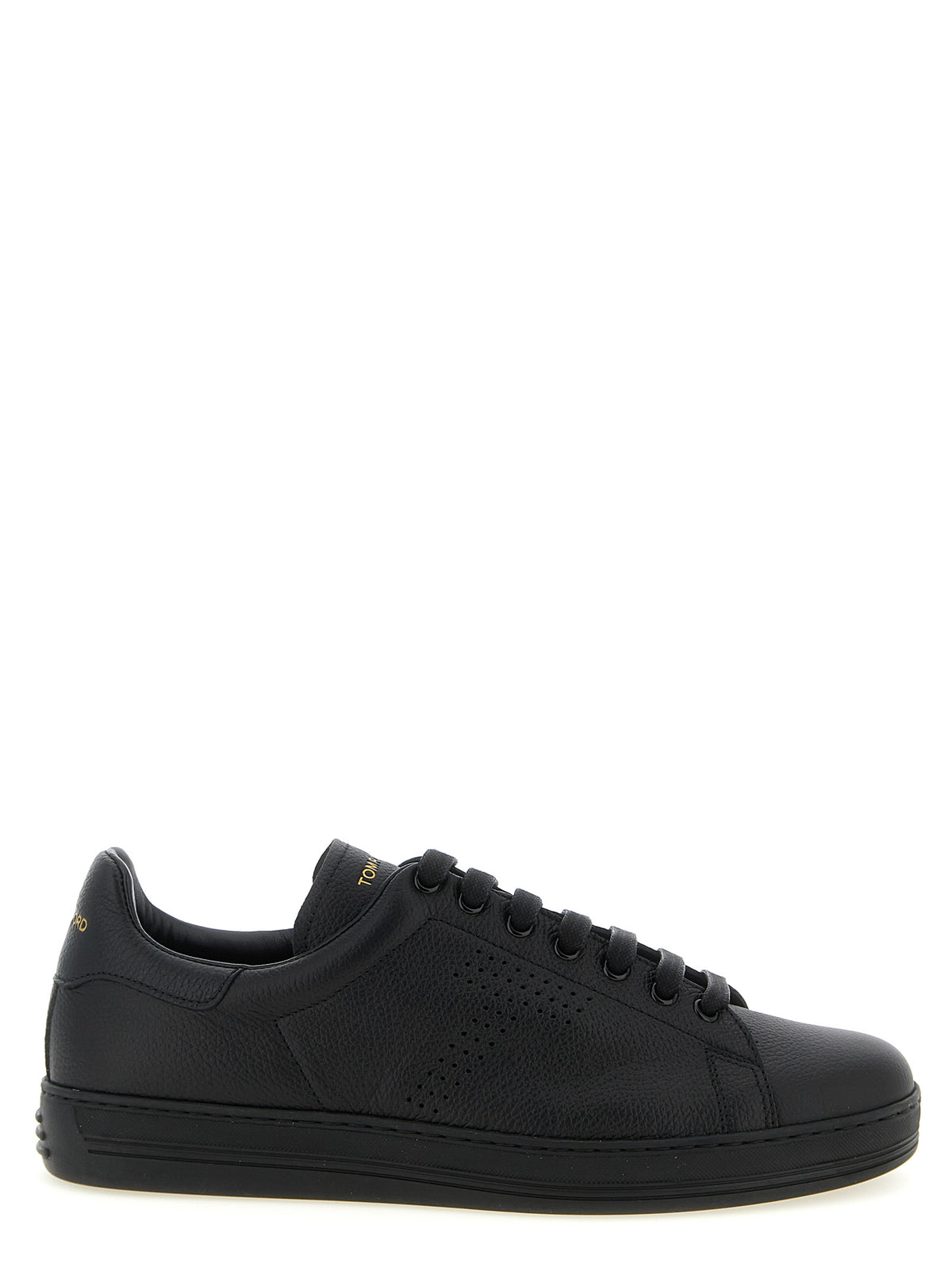 Black Leather Low Top Sneakers
