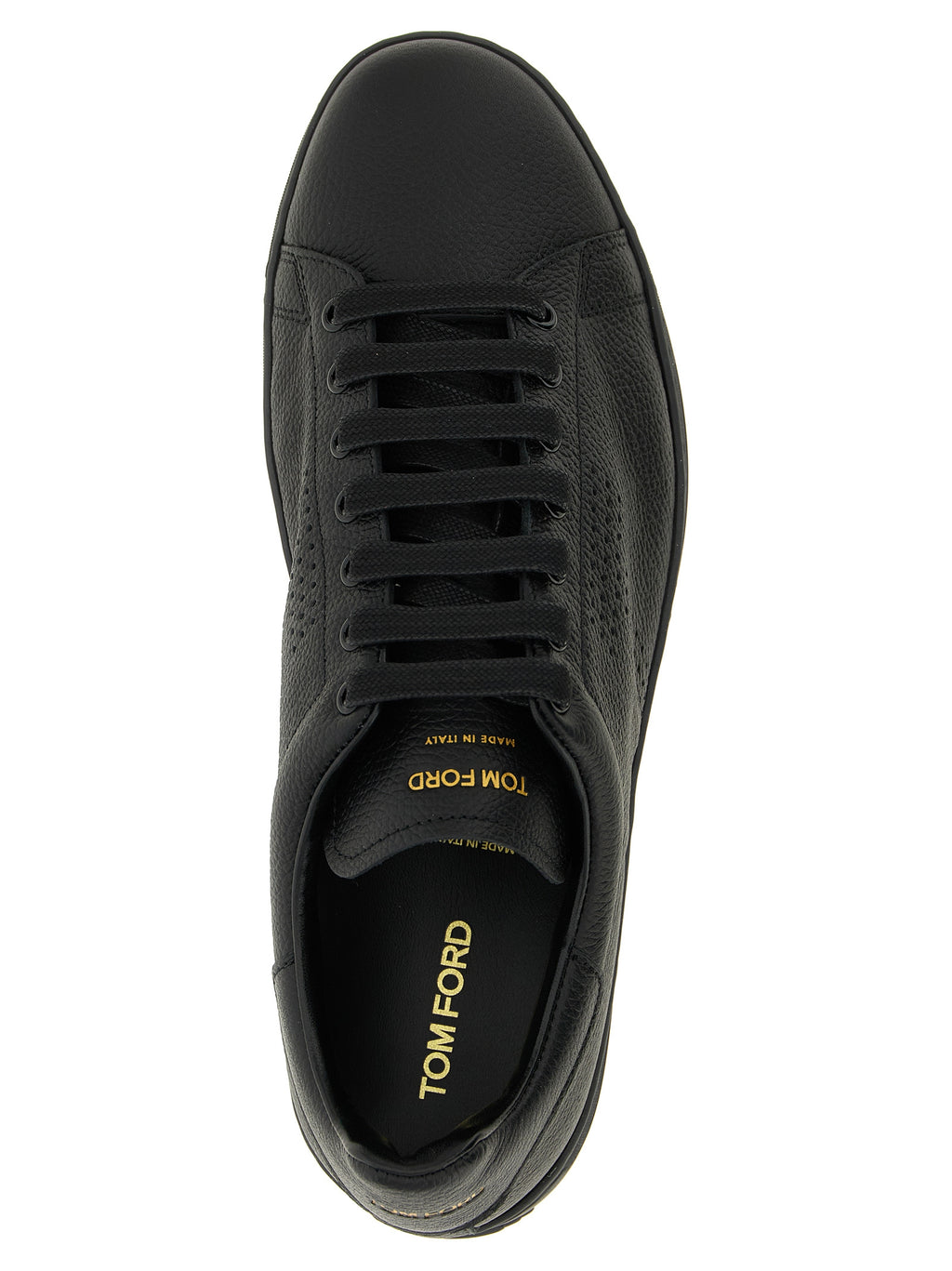 Black Leather Low Top Sneakers